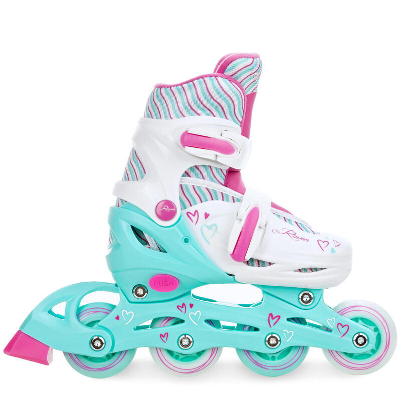 Patines Ajustables 2en1 Ruedas Luminosas LED Loret Blanco/Menta