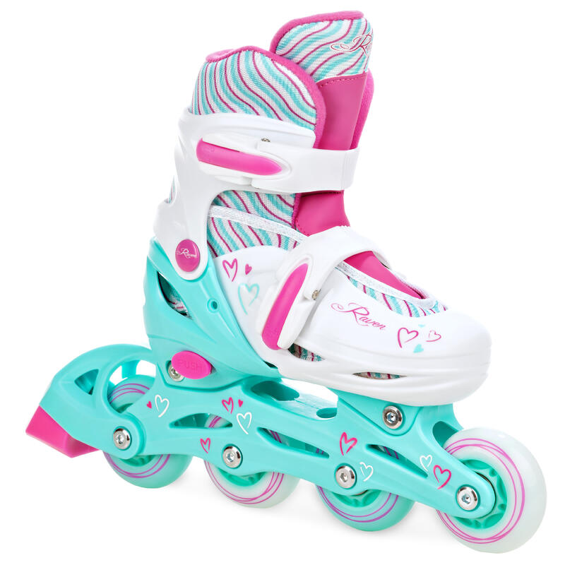 Patines Ajustables 2en1 Ruedas Luminosas LED Loret Blanco/Menta