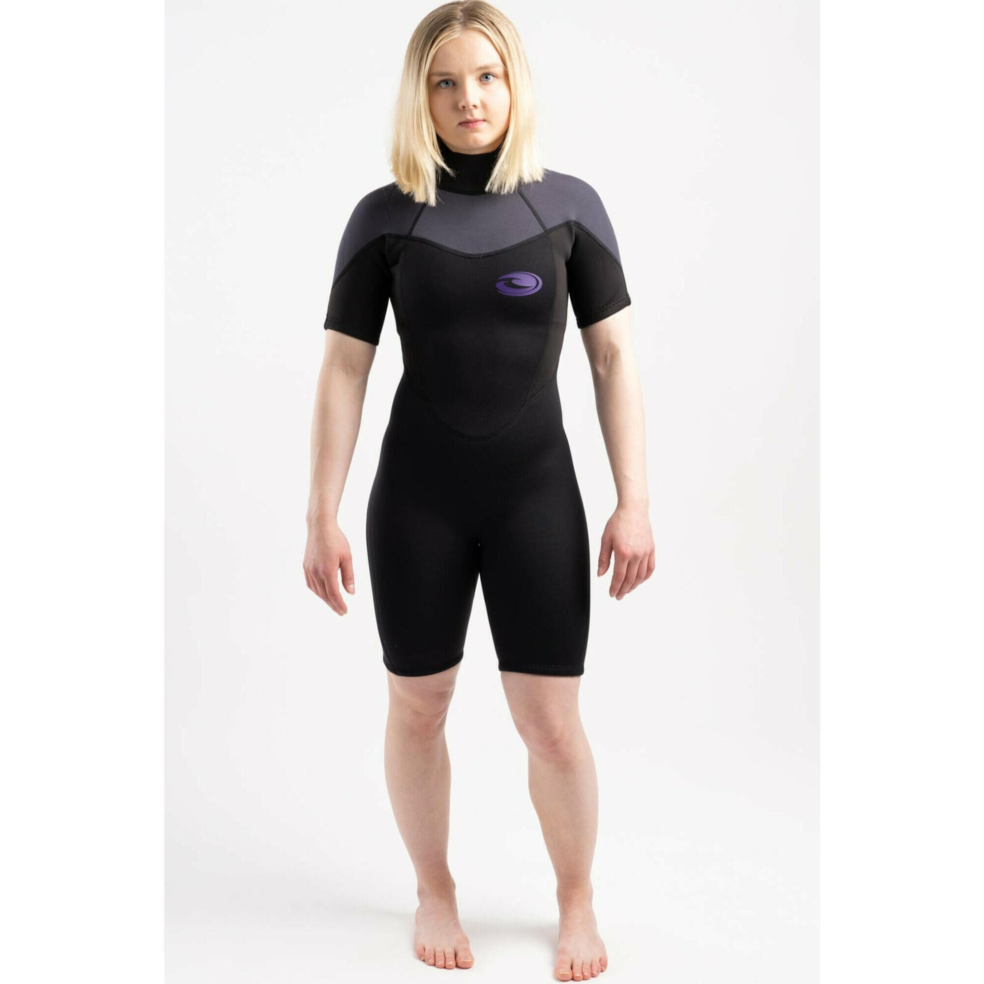 TIKI SURF Ladies Tech 3/2 F/l Spring Back Zip Black/purple