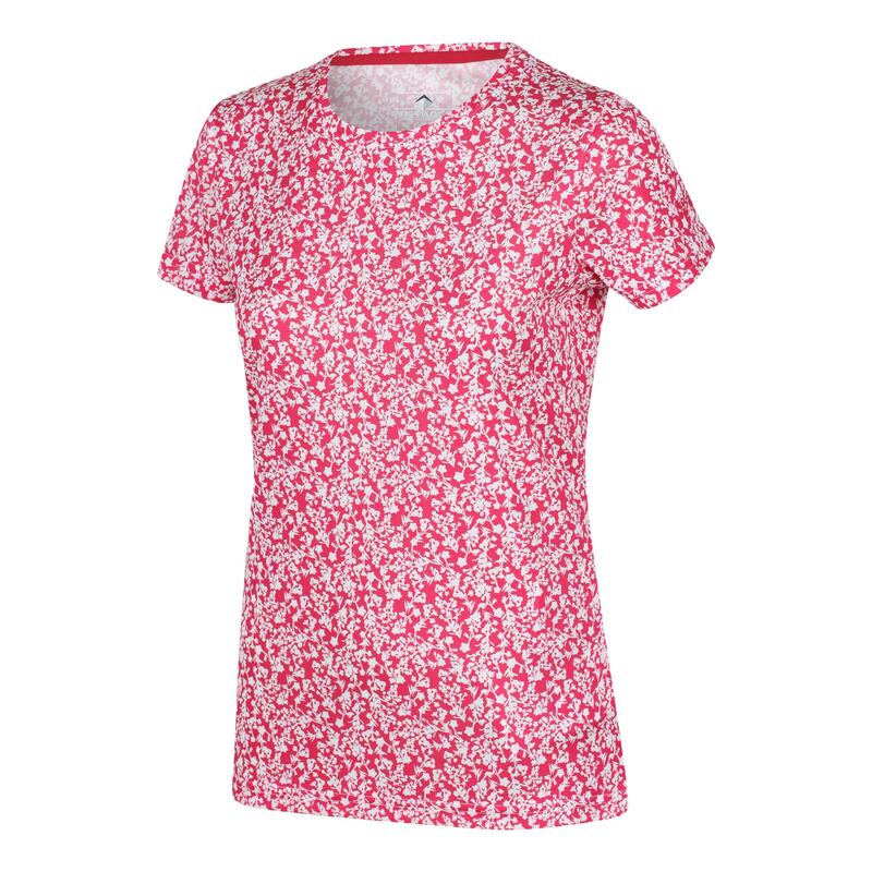 Fingal Edition Dames Fitness T-shirt - Roze bloemenprint