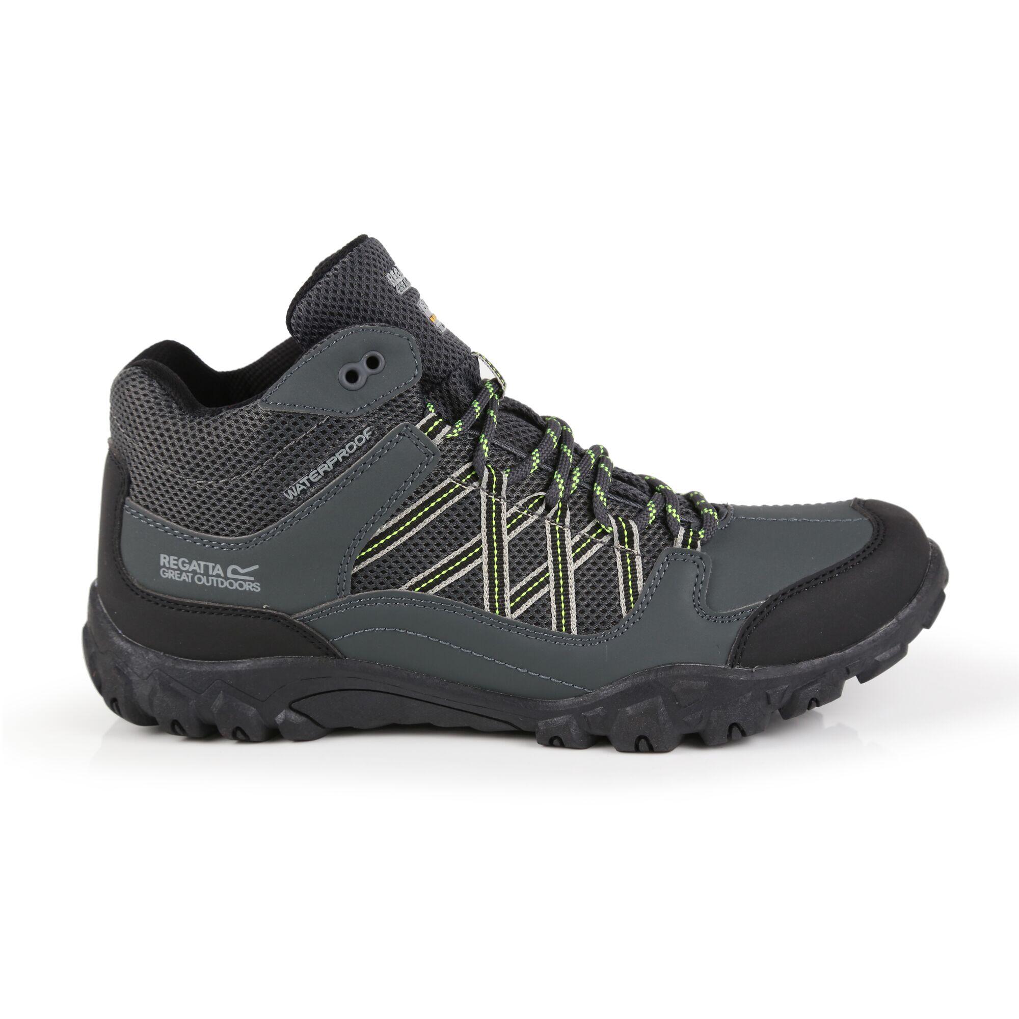 Mens Edgepoint Mid Waterproof Hiking Shoes (Briar/Lime Punch) 4/5