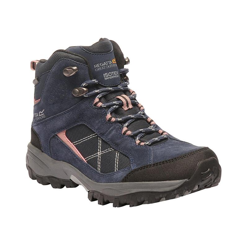 Lady Clydebank Dames Hiking Wandelschoenen - Marineblauw / Lichtroze