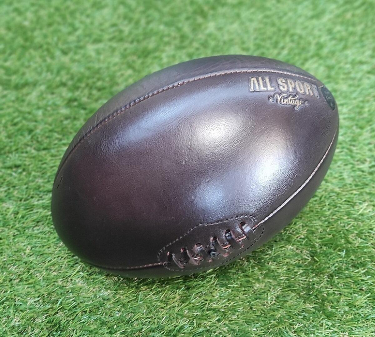 ALL SPORT VINTAGE- Ballon de Rugby - Chocolat. Marque Française. 3/3