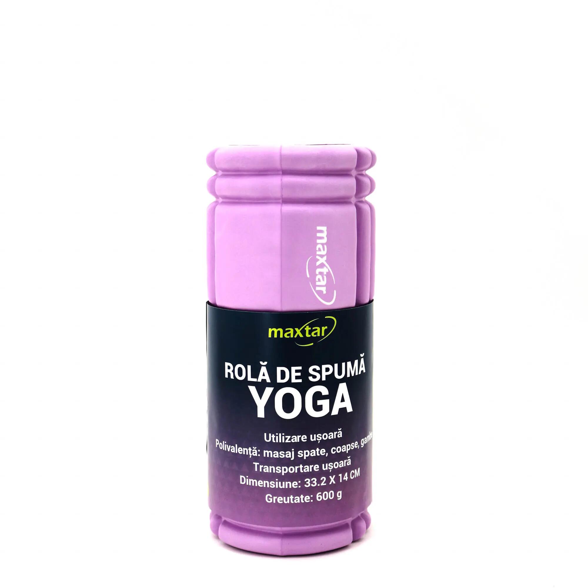 Rola MAXTAR, pentru masaj si antrenamente Yoga, Pilates, 33.2 x 14 CM, mov 2/3