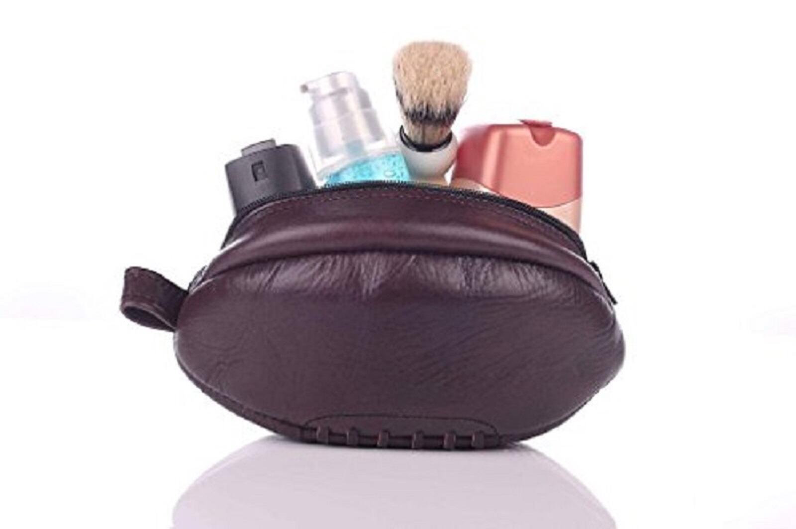 ALL SPORT VINTAGE - Trousse De Toilette Rugby Cuir marron. Marque Française. 2/3