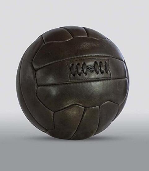 ALL SPORT VINTAGE - Ballon De Football - Chocolat - Cuir. Marque Française.
