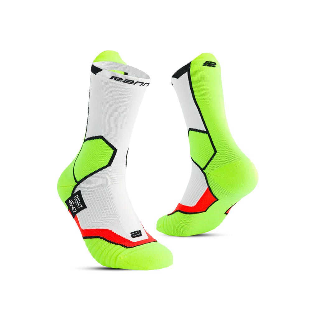Ranna - Chaussettes De Trail Trail-r - Chaussettes - Blanc|jaune|orange|vert - 39/42 - Decathlon