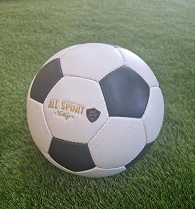 ALL SPORT VINTAGE- Ballon de Football Noir et Blanc année 70. Marque Française