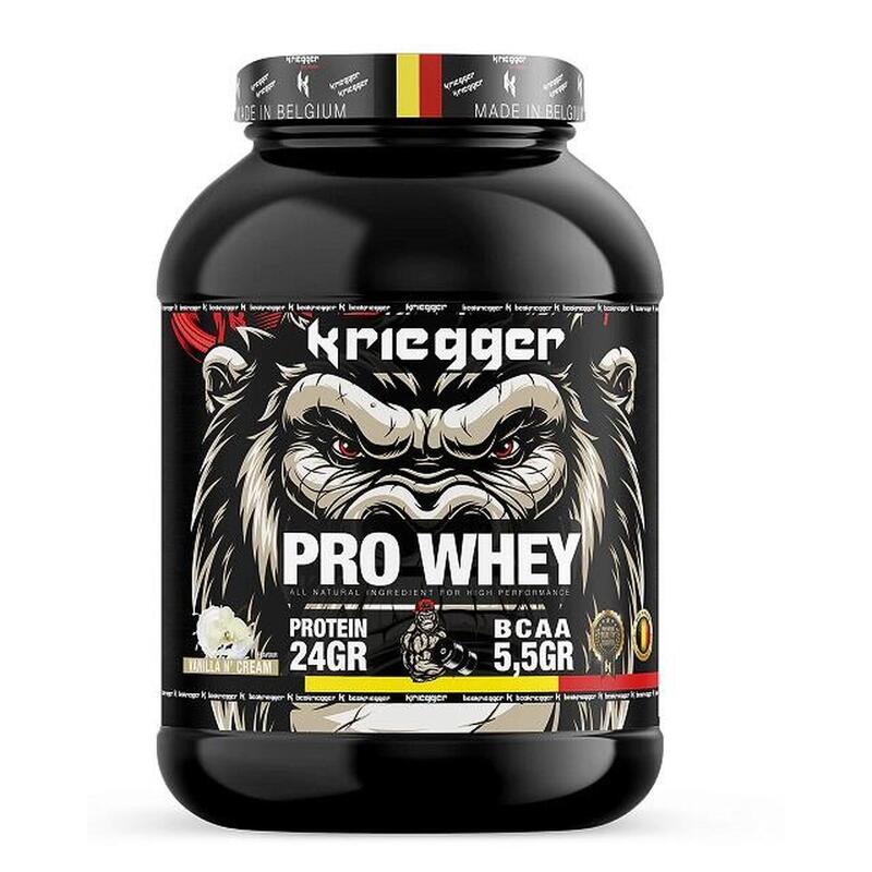 Protéine Pro Whey véritable goût vanille et crème 2000Gr