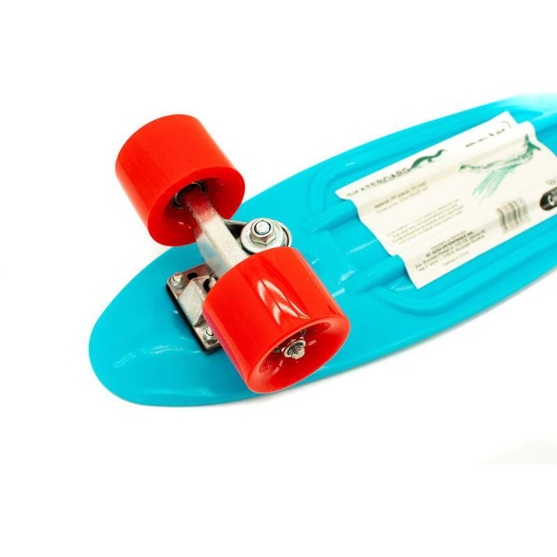 Skateboard Maxtar Chase, turcoaz cu rosu, 57x15 cm