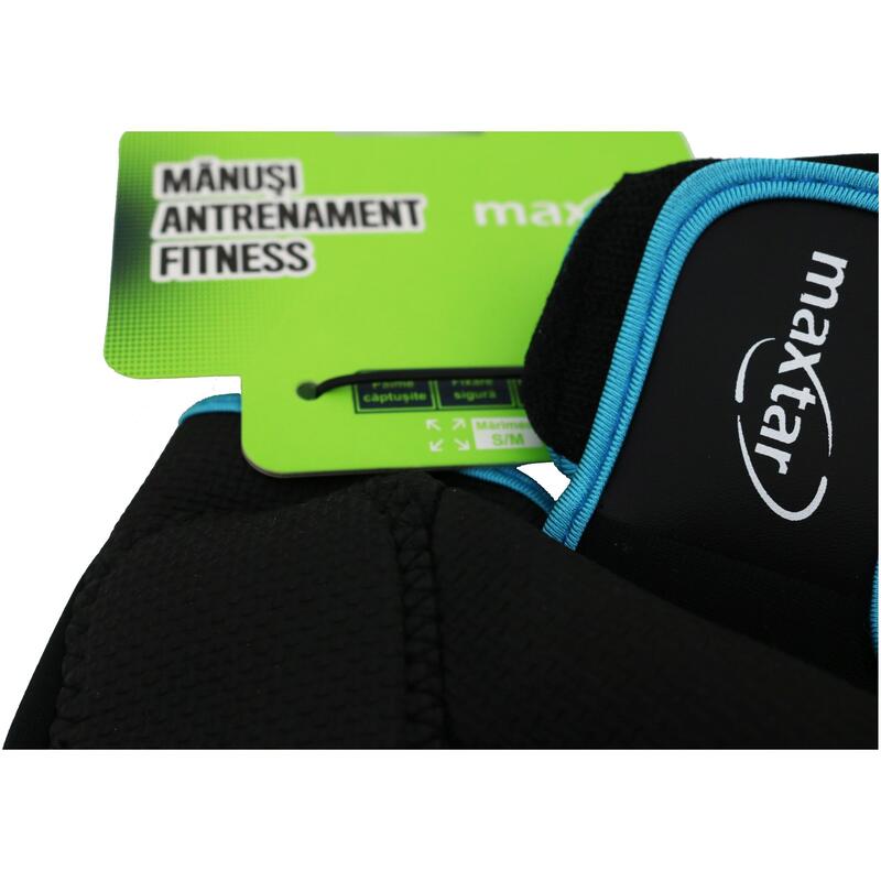 Manusi Fitness S/M Fixare Sigura Negru/ Albastru