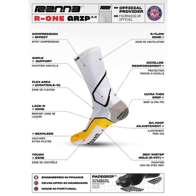 CALCETINES DE FÚTBOL ANTIDESLIZANTES R-ONE GRIP 3.0