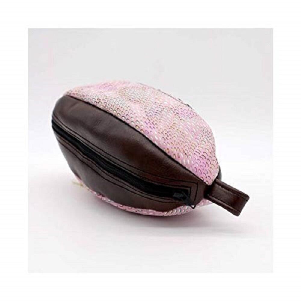 ALL SPORT VINTAGE - Trousse De Toilette Rugby - Chocolat Et Rose - Cuir. 2/2