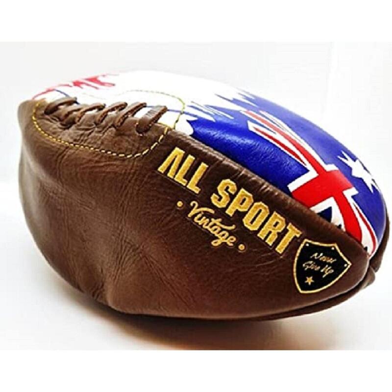 ALL SPORT VINTAGE-Trousse De Toilette ballon de Rugby et Drapeau Australien.