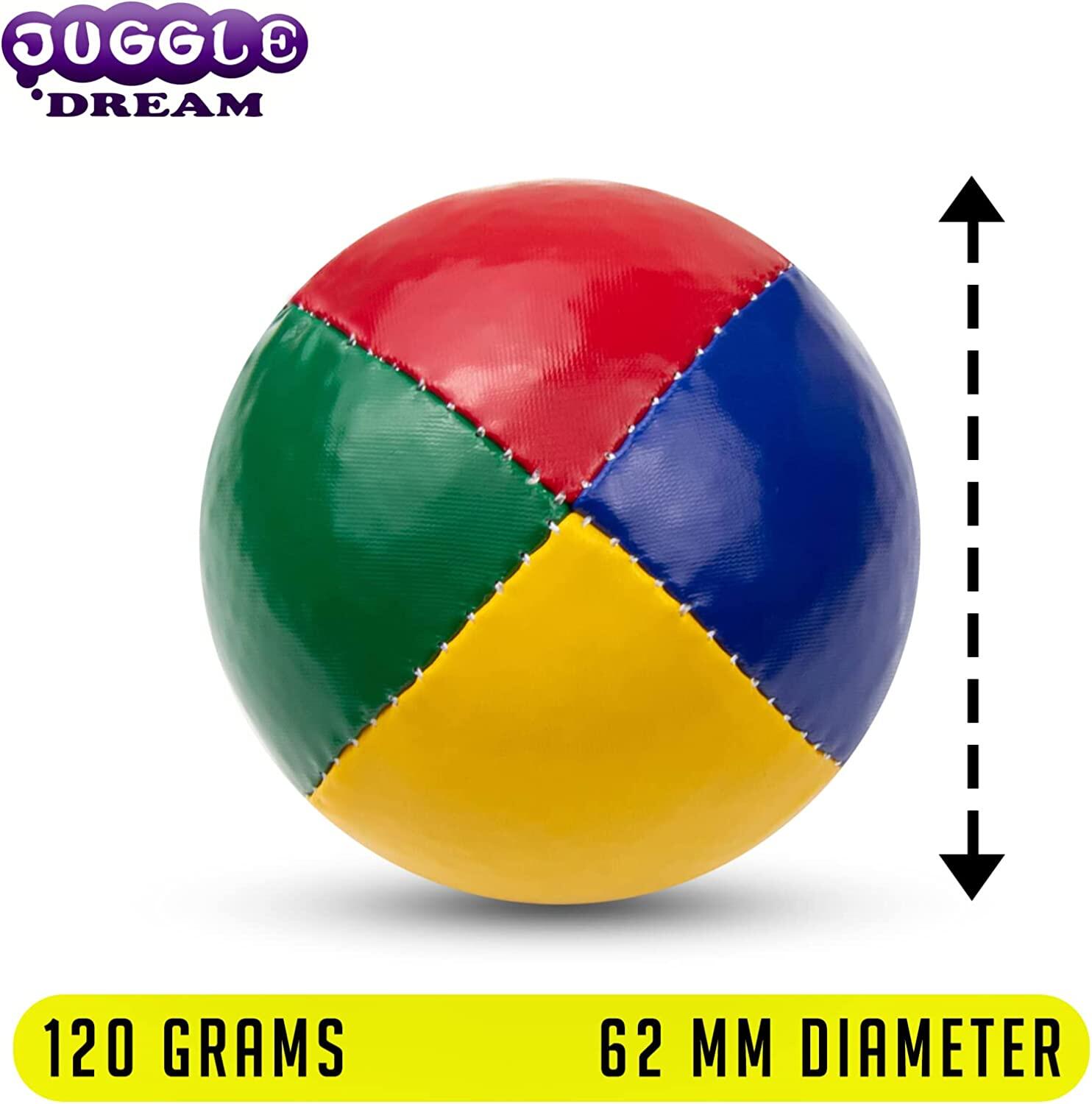 Juggle Dream 3x Pro Thud Juggling Balls - Set of 3 Professional Juggling Balls w 3/5