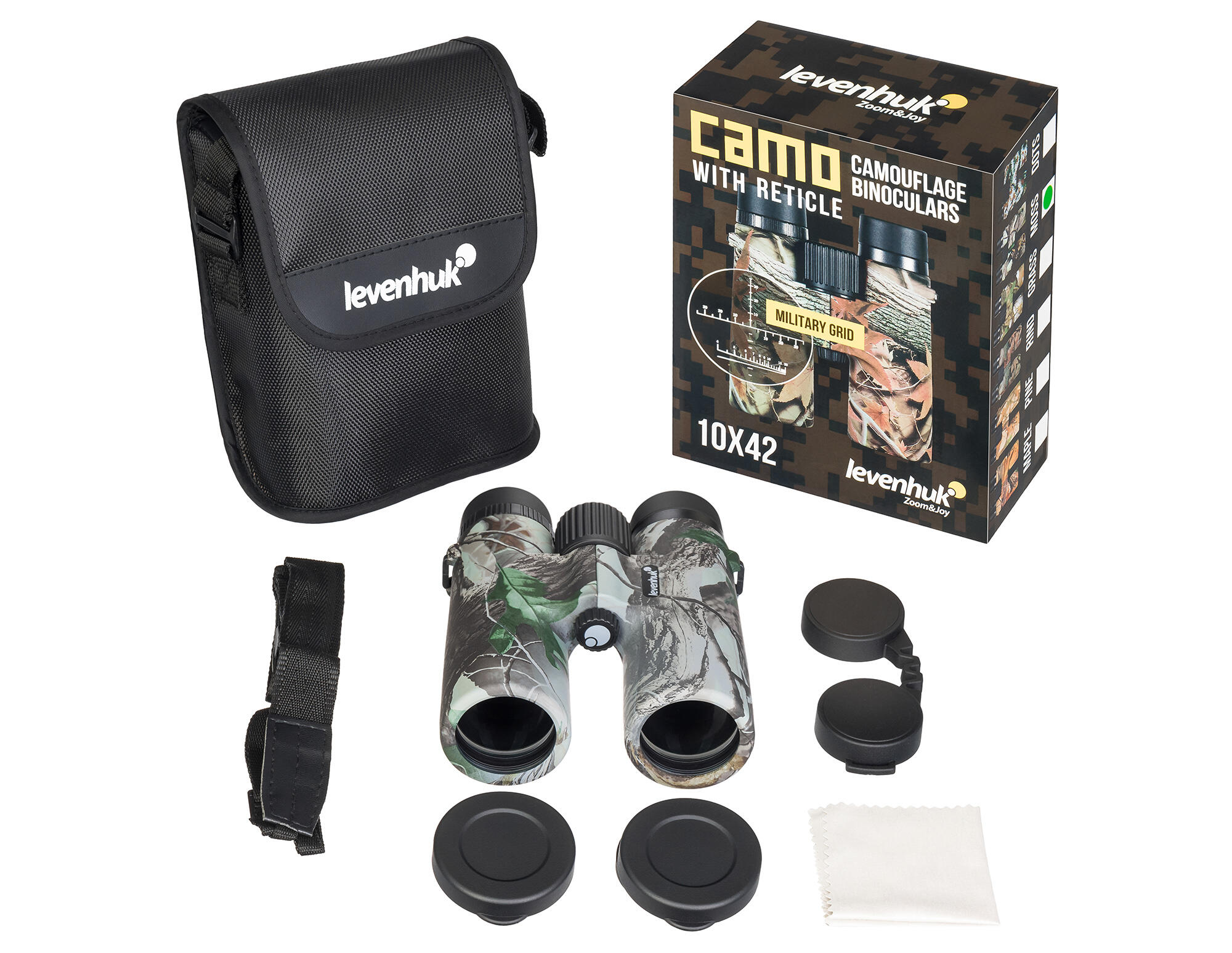 Prismáticos Levenhuk Camo 10x42 con retícula - Blanco 3/7