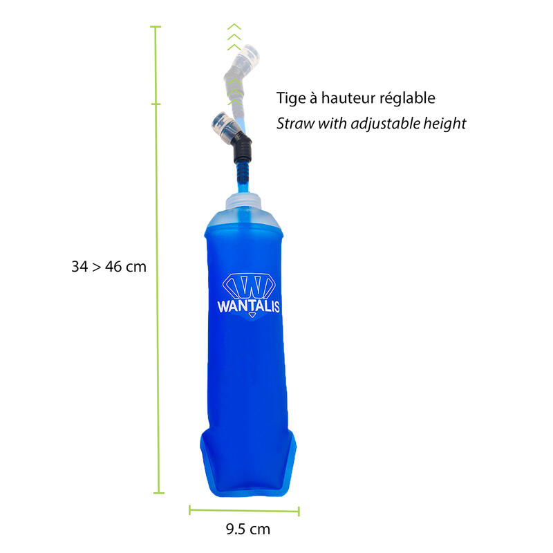 Hydratatie Vest - 1 Waterdichte Zak - 8L - Zwart + 2 Flasks