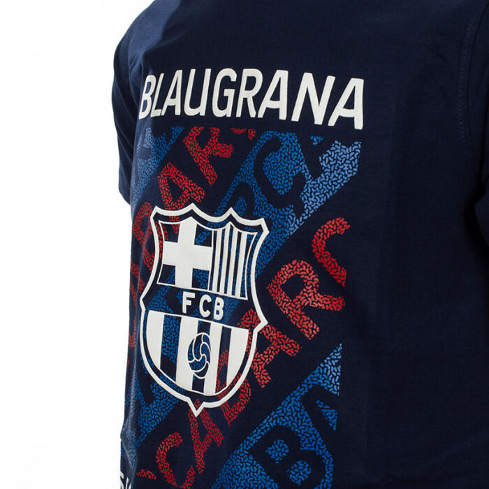 Sötétkék, címeres FC Barcelona póló