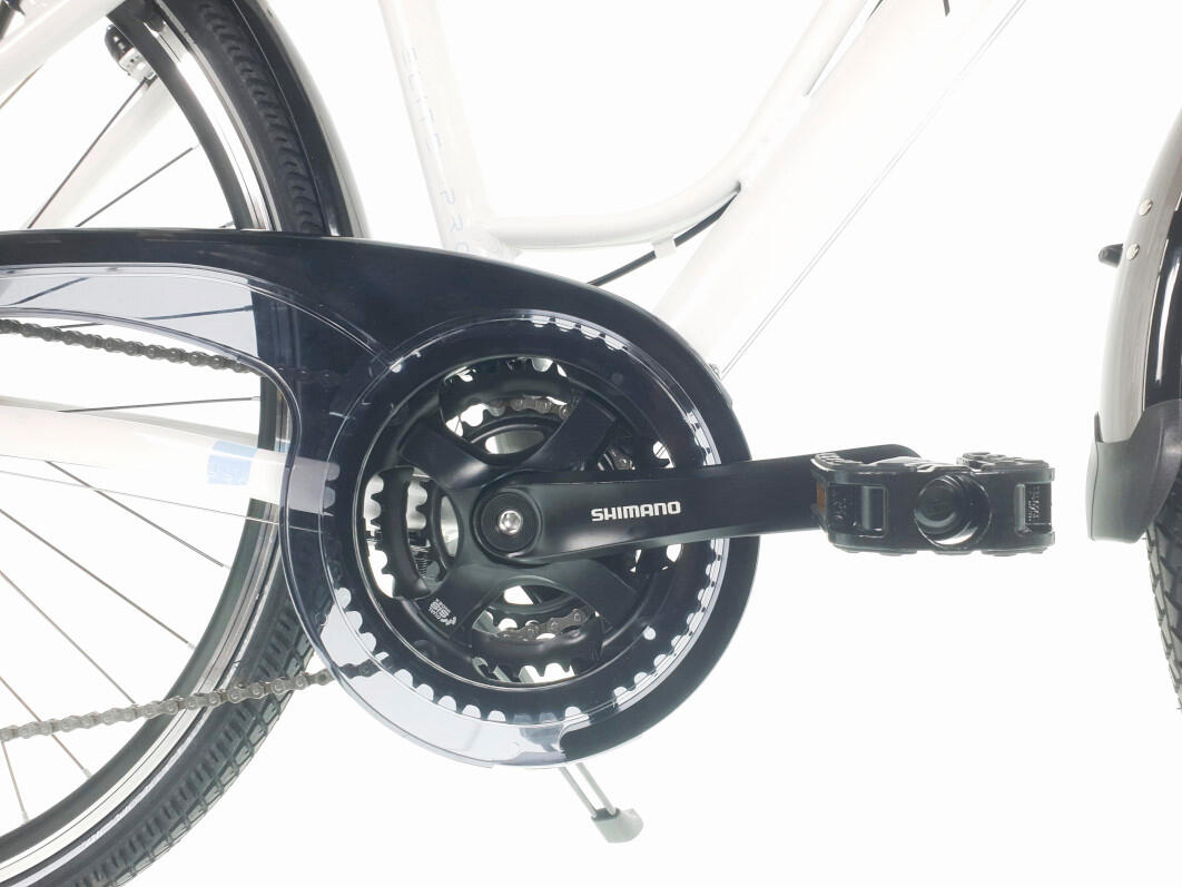 Bicicleta femenina Elite Pro Aluminio 28", 168-185 cm, 24 velocidades, Blanco 2/7