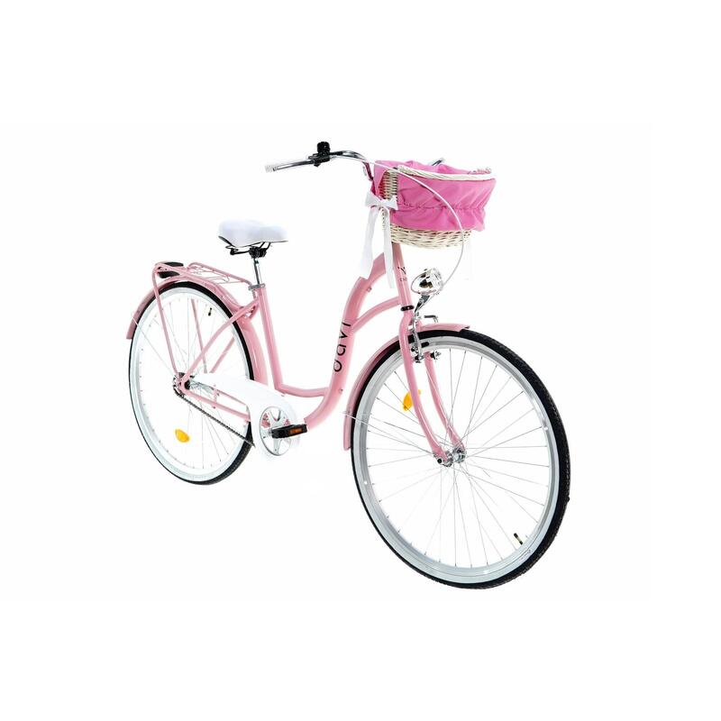 Bicicleta dama cu cos rachita Davi® Lila  Roata 28", 160-185 cm inaltime, Roz