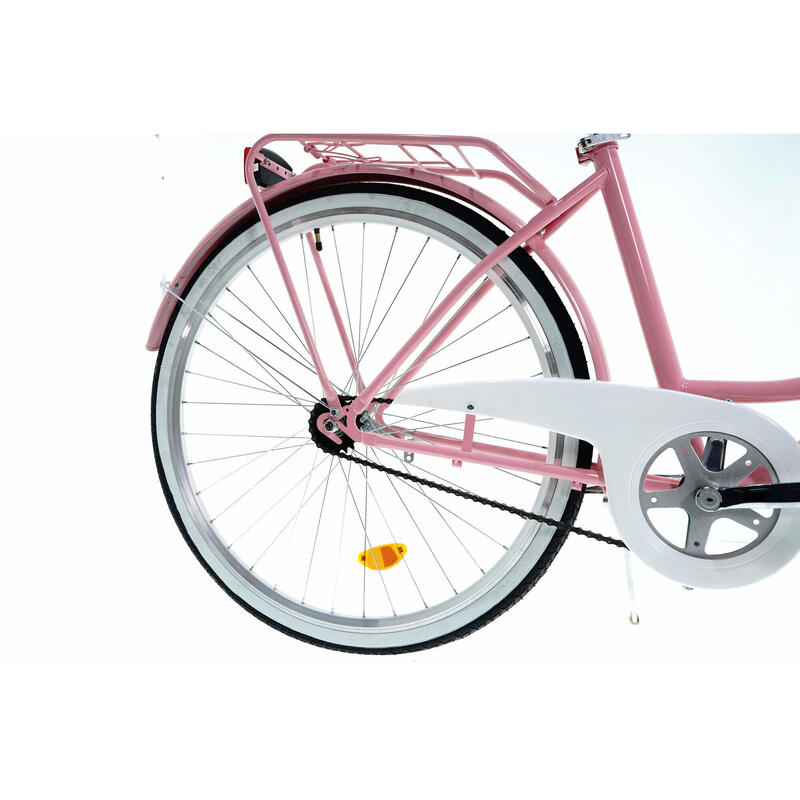 Bicicleta dama cu cos rachita Davi® Lila  Roata 28", 160-185 cm inaltime, Roz