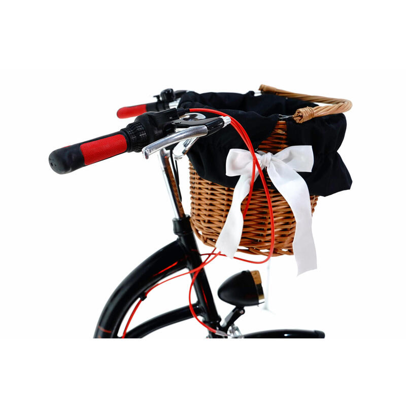 Bicicleta dama cu cos rachita Davi® Emma 7 viteze 28", 160-185 cm, Negru/Rosu