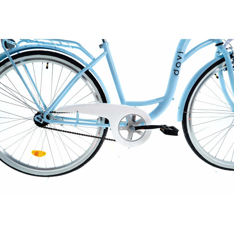 Bicicleta dama cu cos rachita Davi® Lila  Roata 28", 160-185 cm, Albastru
