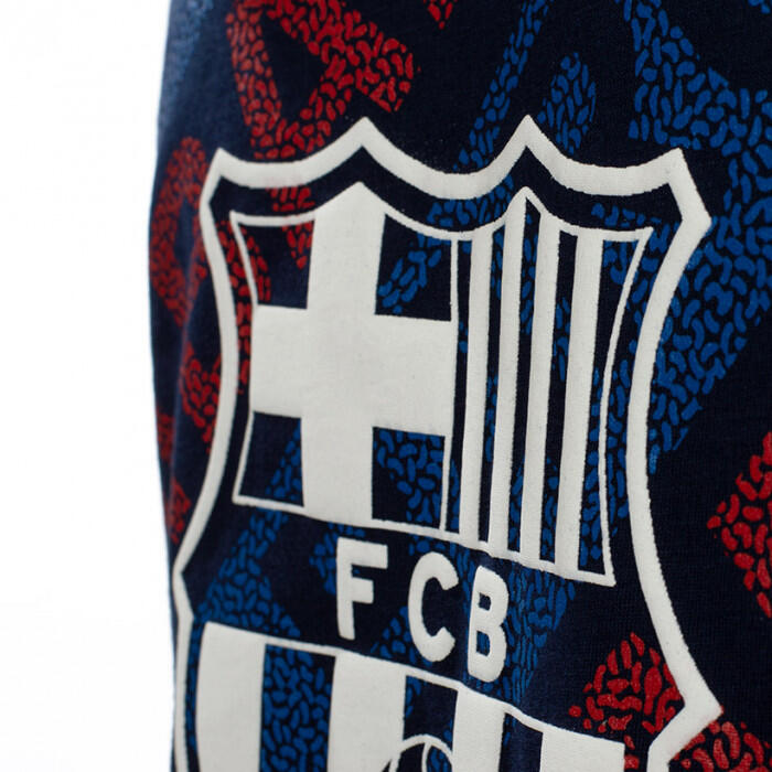 Sötétkék, címeres FC Barcelona póló