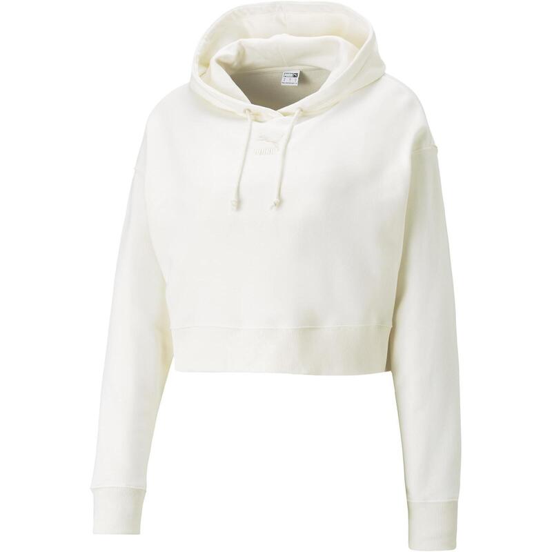 Hanorac femei Puma Classics Cropped Hoodie, Alb