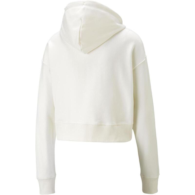 Hanorac femei Puma Classics Cropped Hoodie, Alb