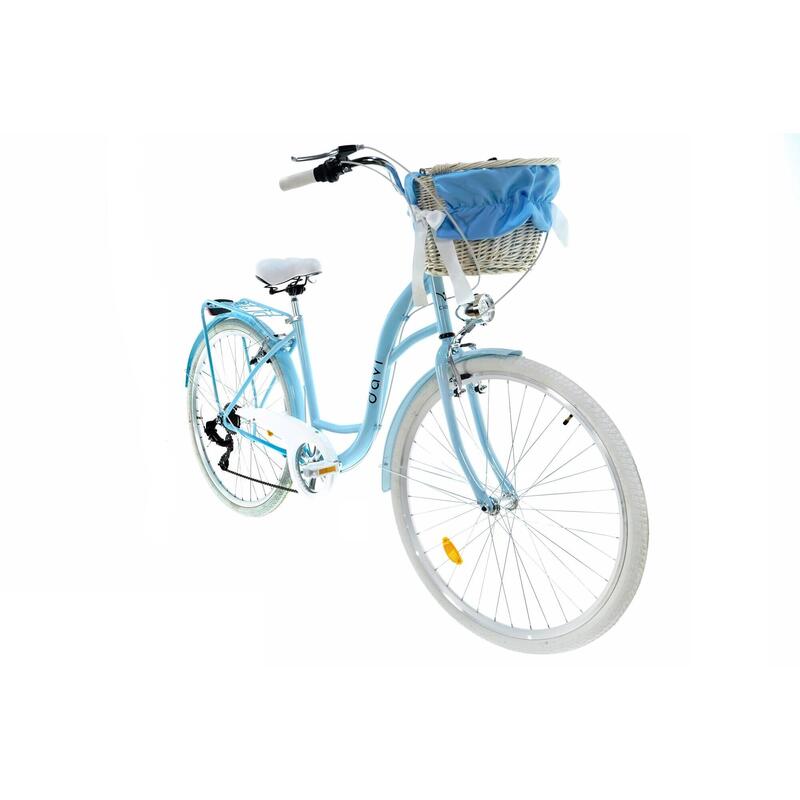 Bicicleta dama cu cos rachita Davi® Emma 7 viteze 28", 160-185 cm, Albastru