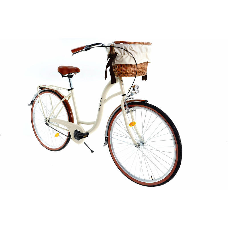 Bicicleta dama cu cos rachita Davi® Lila  Roata 28", 160-185 cm, Maro Cafeniu