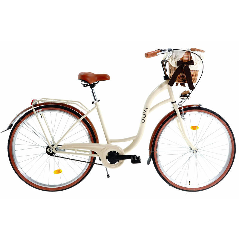 Bicicleta dama cu cos rachita Davi® Lila  Roata 28", 160-185 cm, Maro Cafeniu