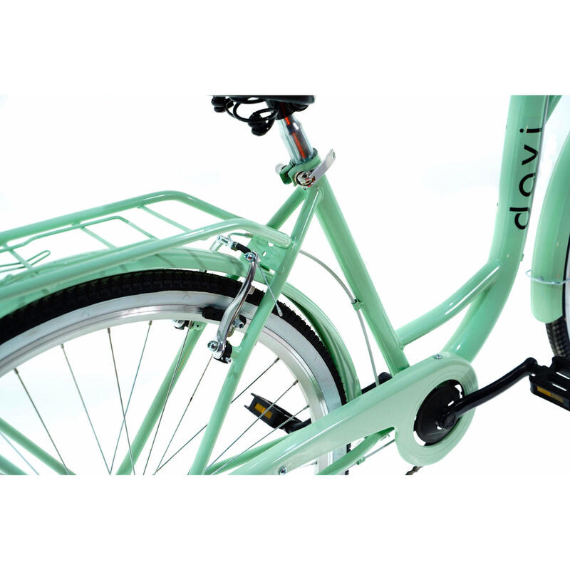 Bicicleta dama cu cos rachita Davi® Emma 7 viteze 28", 160-185 cm, Verde
