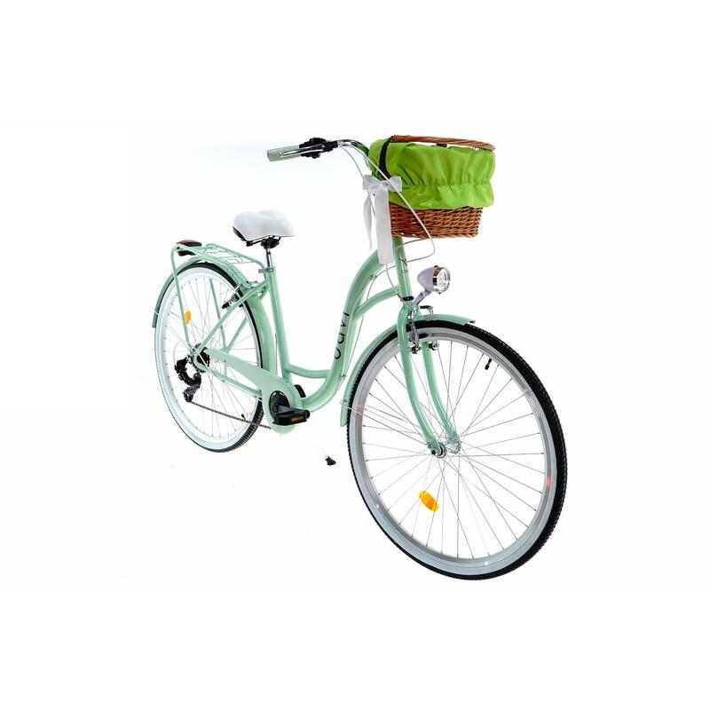 Bicicleta dama cu cos rachita Davi® Davi Emma 7 viteze 28", 160-185 cm, Verde