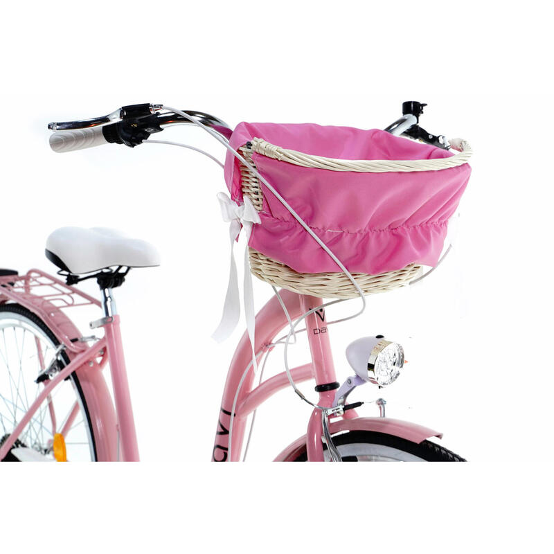 Bicicleta dama cu cos rachita Davi® Emma 7 viteze 28", 160-185 cm, Roz