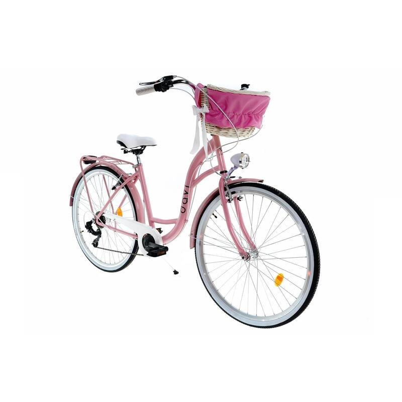 Bicicleta dama cu cos rachita Davi® Davi Emma 7 viteze 28", 160-185 cm, Roz