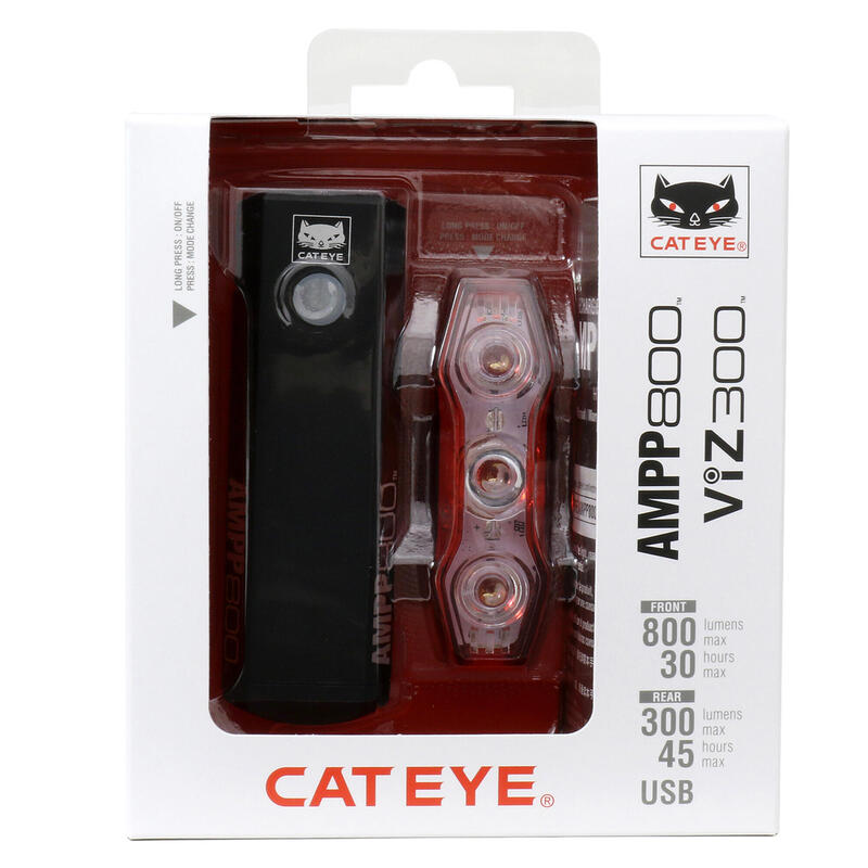 CatEye AMPP 800 HL-EL088RC / TL-LD810 VIZ300 kerékpár lámpa készlet