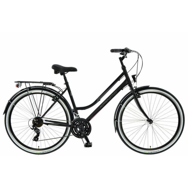 Bicicleta Kands® Galileo Dama, Shimano, Cu suspensie, Roata 28'', Negru