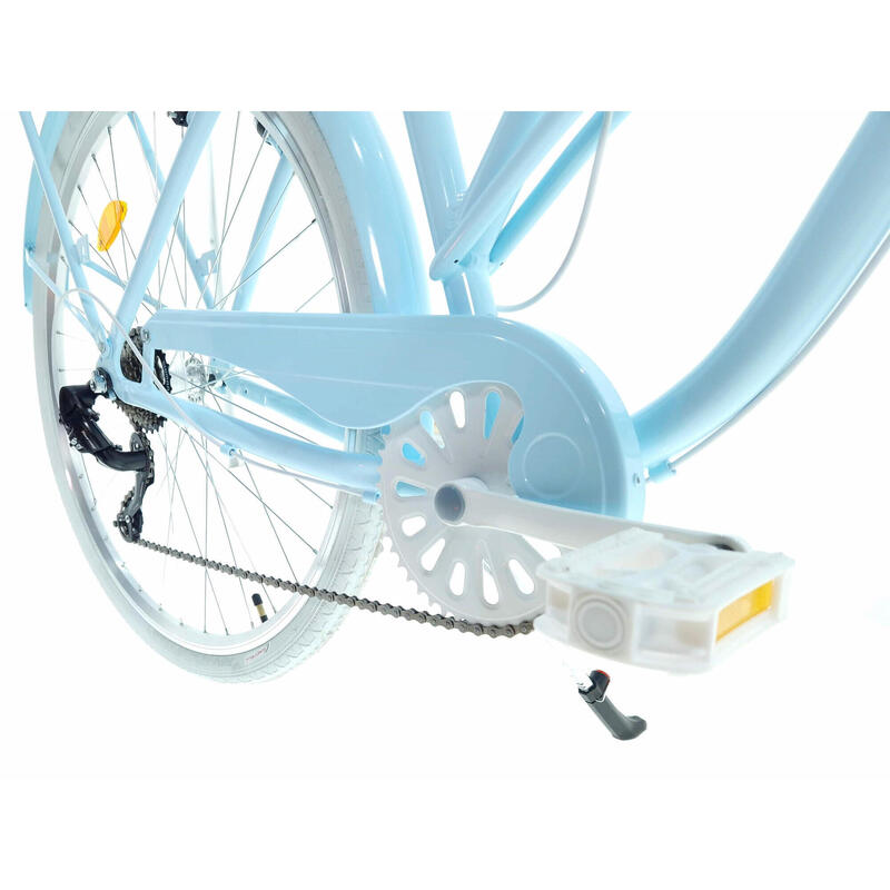 Bicicleta dama Cruiser  Davi® Bianca, Alu, 7 viteze 28", 160-185 cm , Albastru