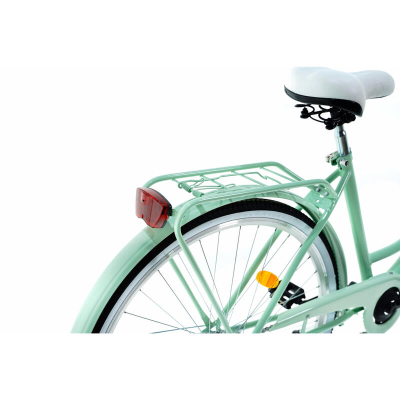 Bicicleta dama cu cos rachita Davi® Lila  Roata 28", 160-185 cm inaltime, Verde