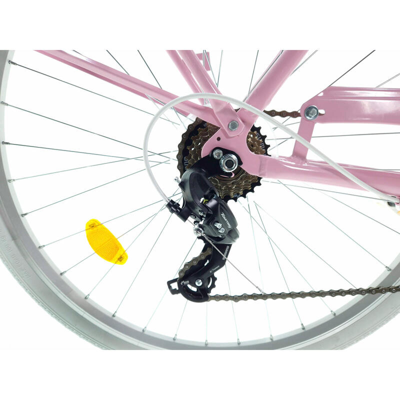 Davi Bianca Cruiser Alu Női kerékpár 7 fokozat, Fonott, 160-185 cm, Rózsaszín