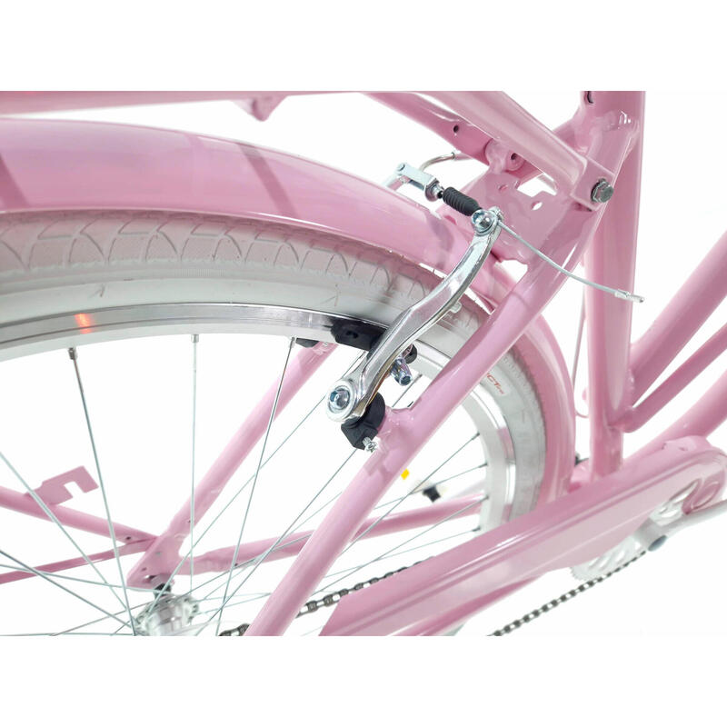 Bicicleta dama Cruiser  Davi® Bianca, Alu, 7 viteze 28", 160-185 cm , Roz