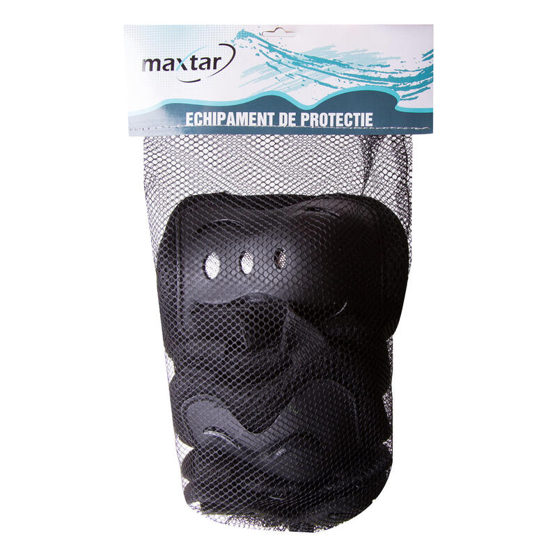 Set Protectii Coate, Genunchi Si Brate marimea l 0.178 kg fixare cu arici negru