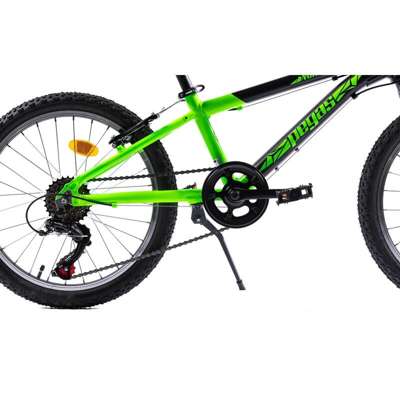 Bicicleta MTB Copii Pegas Mini Drumet 20''  Negru mat - Verde