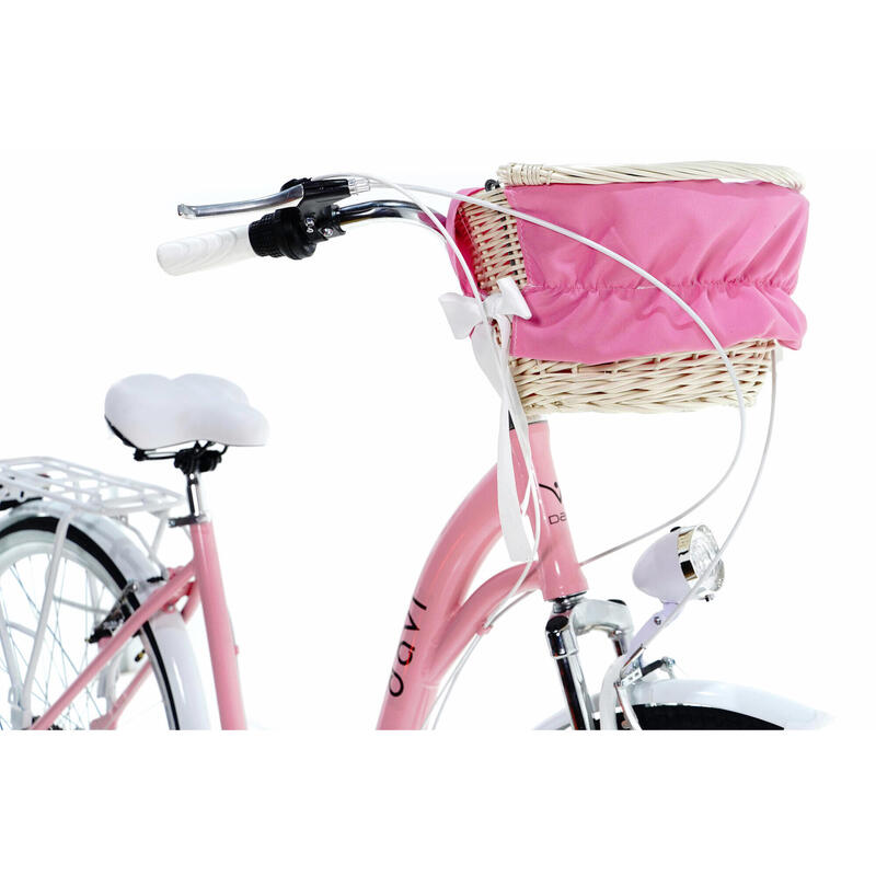 Bicicleta dama cu cos rachita Davi® Maria, Alu, 7 viteze 28", 160-185 cm , Roz