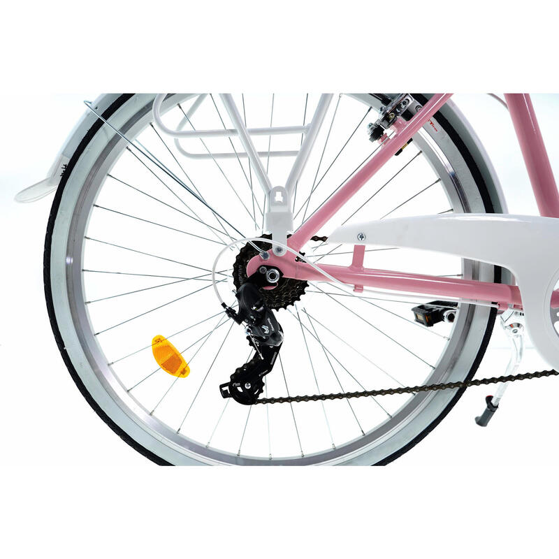 Davi Maria Alumínium Női kerékpár 7 fokozat 28″, Fonott, 160-185 cm, Rózsaszín