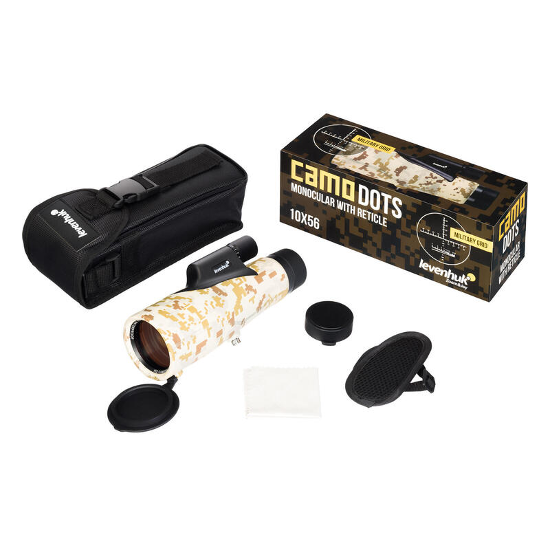 Monóculo Camo 10x56 com retícula (pontos) Levenhuk