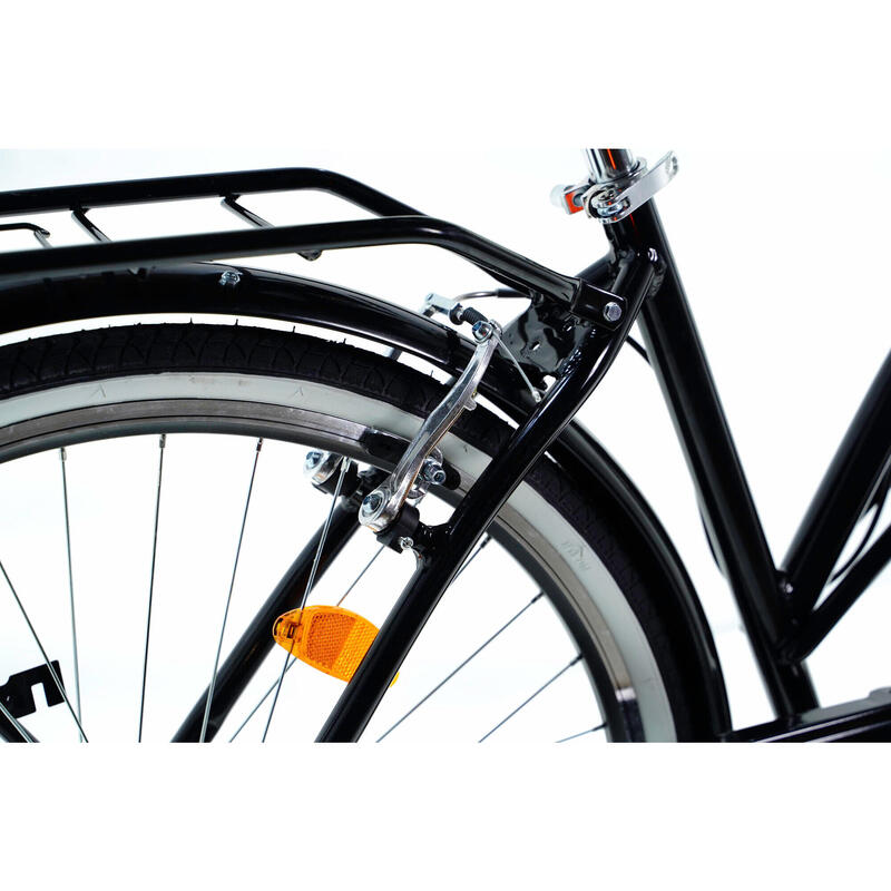 Bicicleta dama Cruiser  Davi® Bianca, Alu, 7 viteze 28", 160-185 cm , Negru