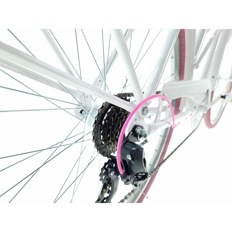 Davi Bianca Cruiser Alu Női kerékpár 7 fokozat 28″, Fonott, 160-185 cm, Fehér